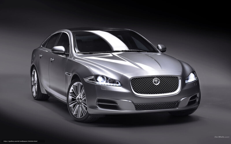 Silver Jaguar Sedan — Dramatic, Photograph
