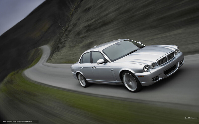 Silver Jaguar Sedan — Dynamic, Photograph