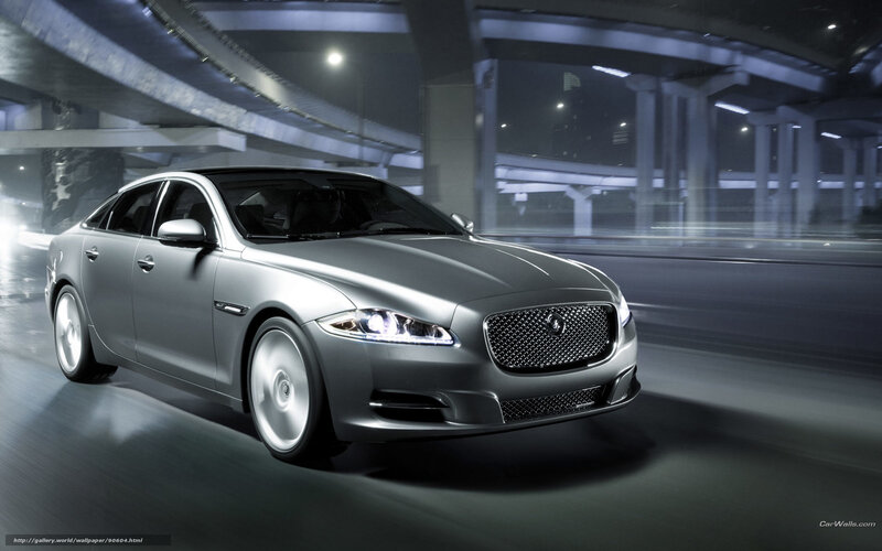 Silver Jaguar Sedan — Gray, Dramatic