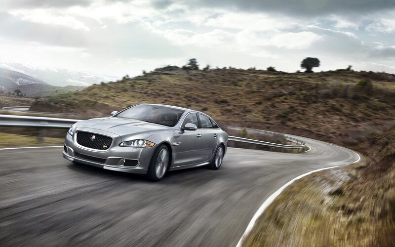 Silver Jaguar Sedan — Gray, Dynamic, Afternoon, Photograph