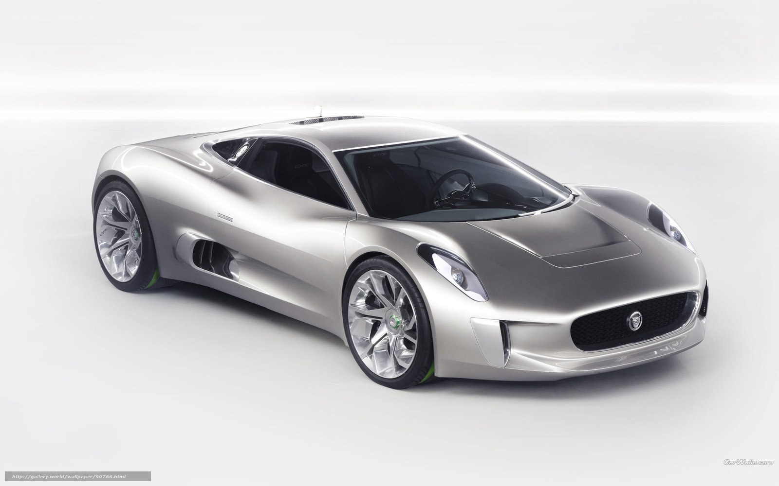 Silver Jaguar sports car