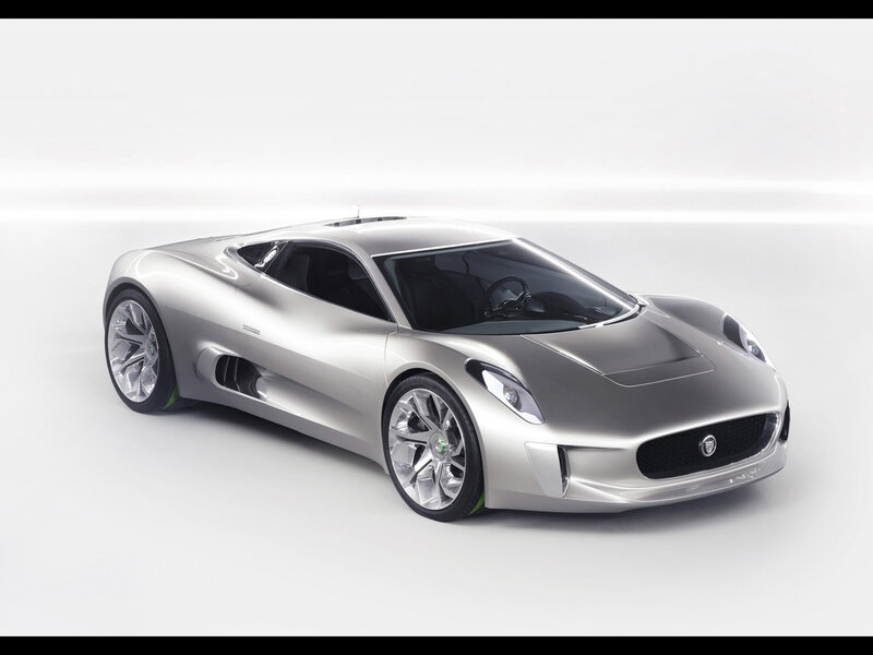 Silver Jaguar sports car