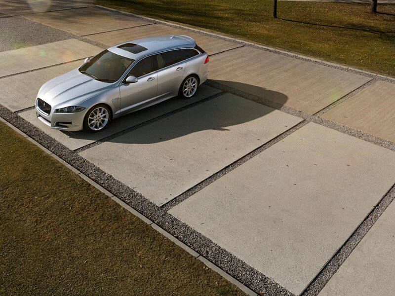 Silver Jaguar station wagon