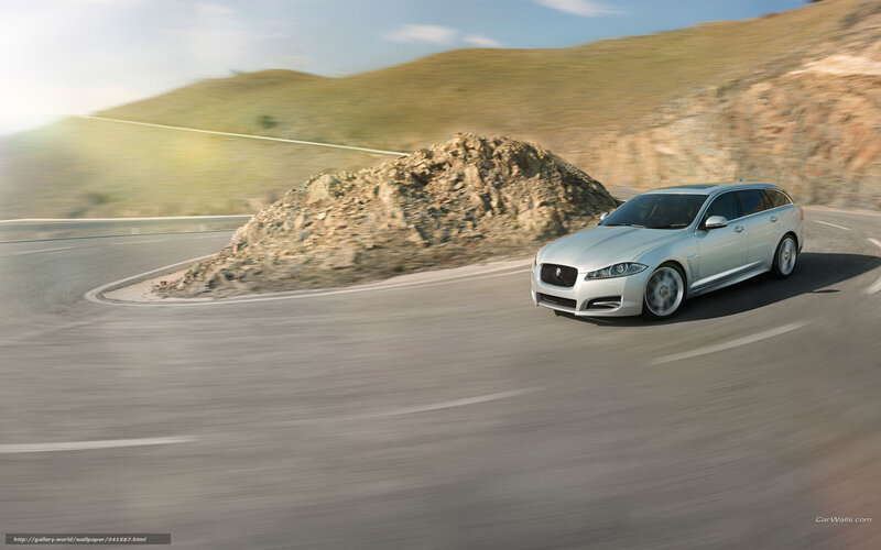 Silver Jaguar Station Wagon — Dynamic, Afternoon, Photograph, Car