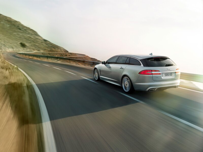 Silver Jaguar Station Wagon — Dynamic, Afternoon