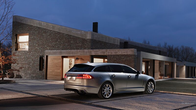 Silver Jaguar Station Wagon — Serene, Night