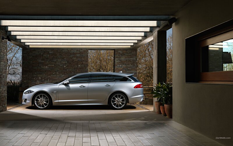 Silver Jaguar XF Sportbrake
