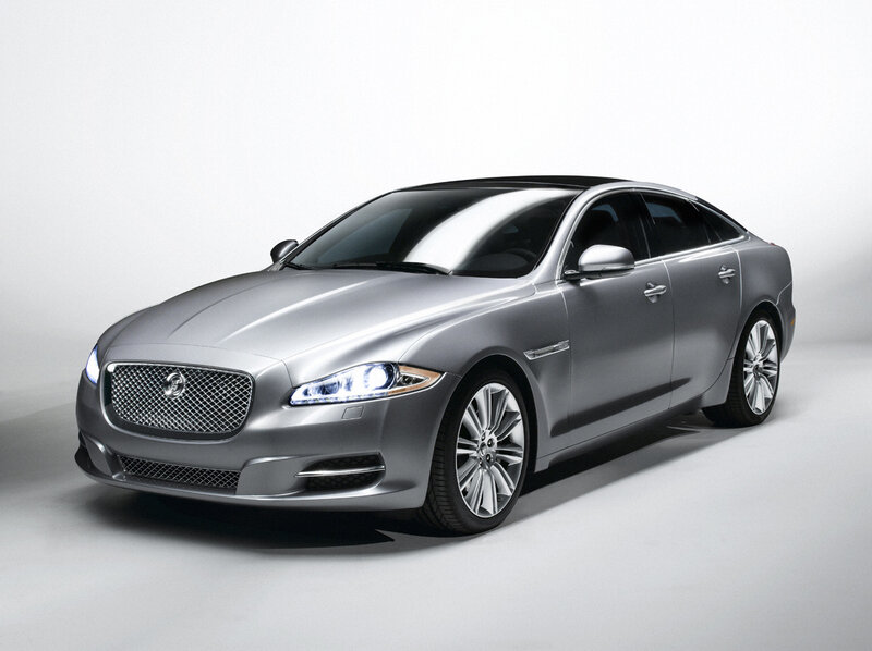 Silver Jaguar Xj Sedan — Neutral, Photograph, Car, Headlights