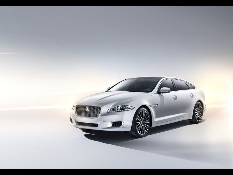 Silver Jaguar Xj Sedan — White, Dramatic