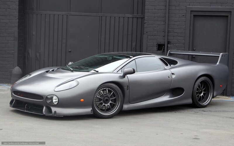 Silver Jaguar XJ220 sports car