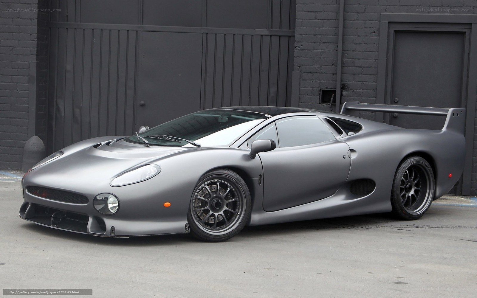 Silver Jaguar XJ220 sports car