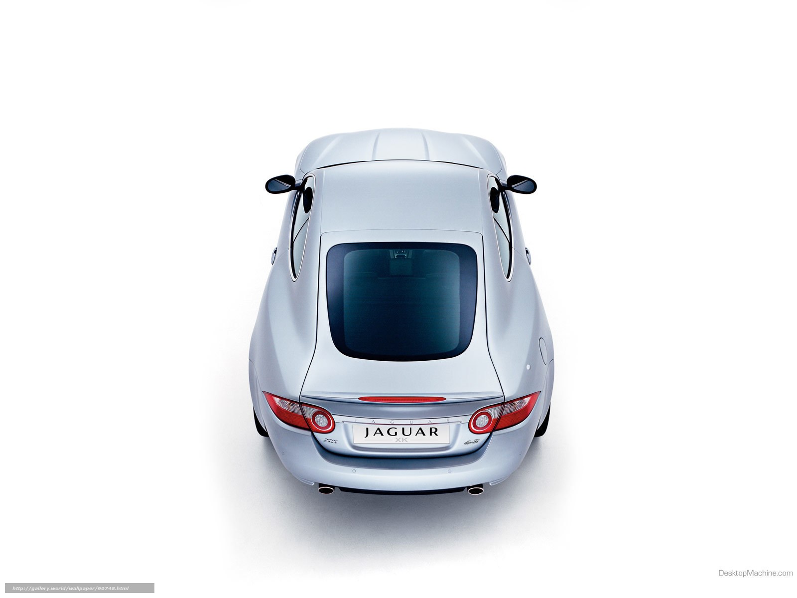 silver jaguar xk from above