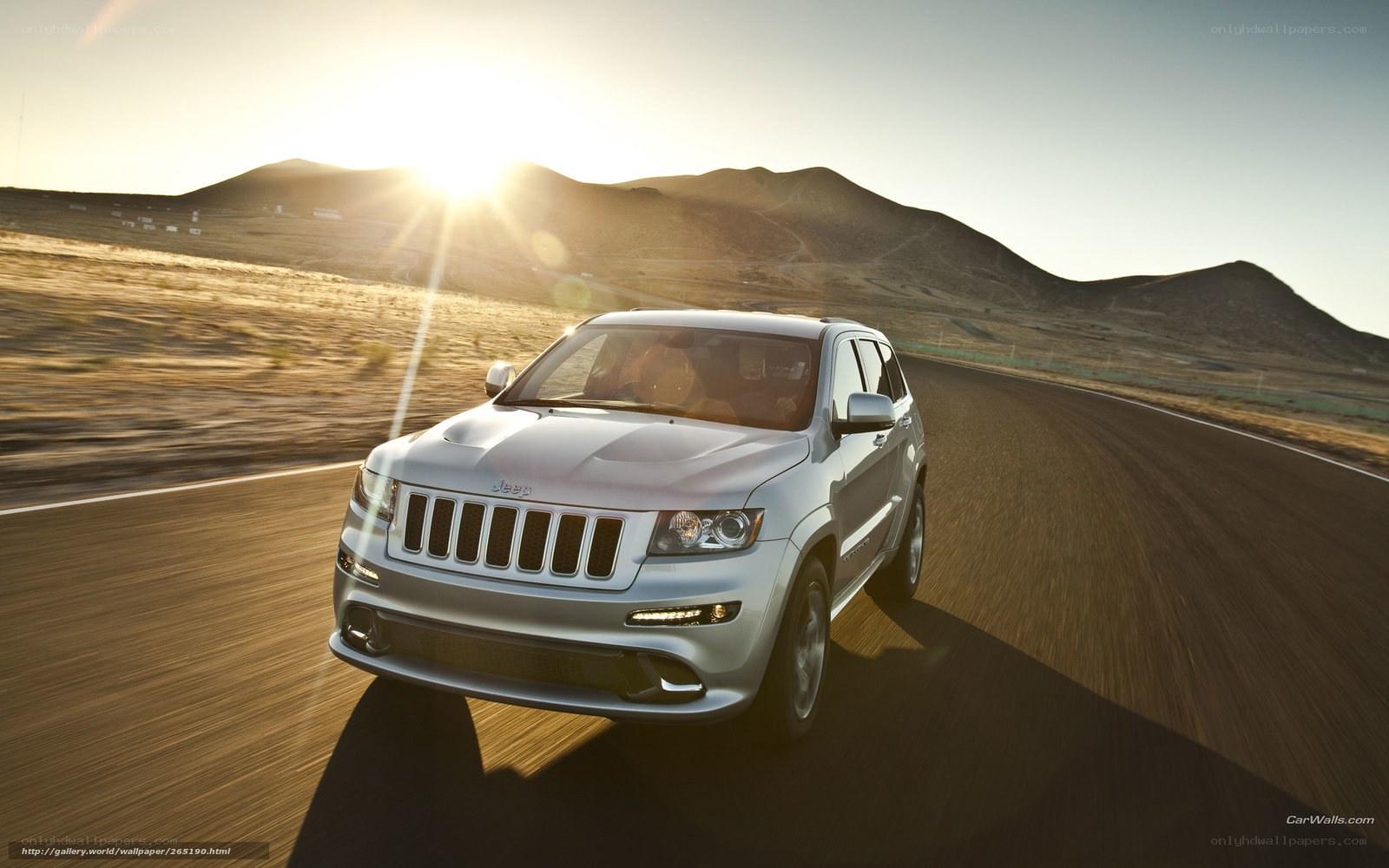 silver jeep driving on desert road