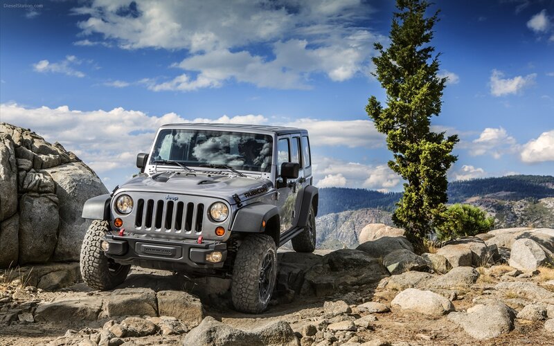 Silver Jeep Wrangler — Blue, Dramatic, Afternoon