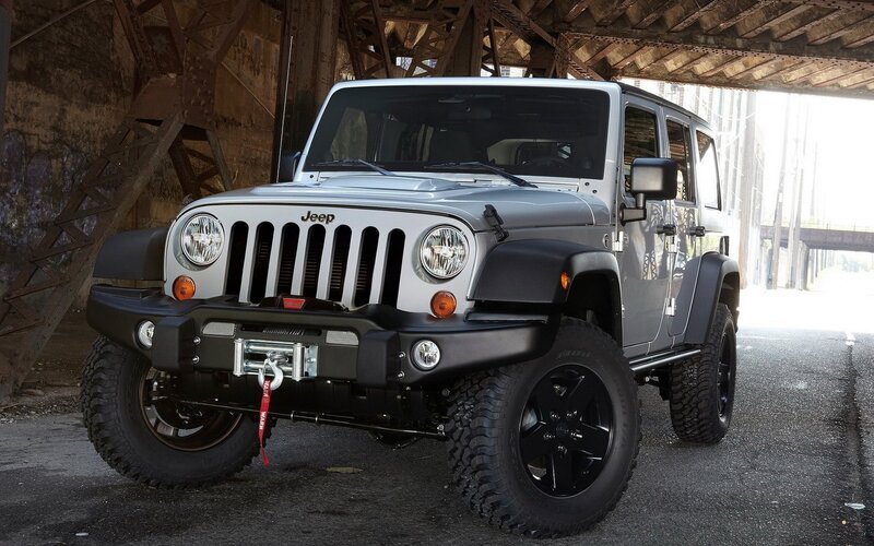 Silver Jeep Wrangler — Industrial