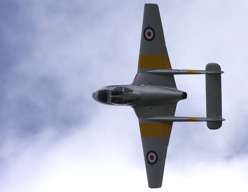 Silver Jet Aircraft — Gray, Neutral, Photograph, Clouds
