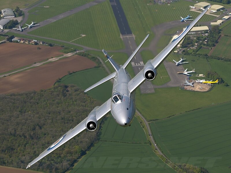 Silver Jet Aircraft — Green, Aerial
