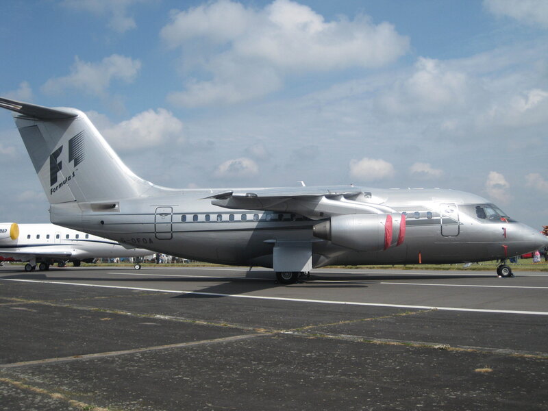 Silver jet on tarmac