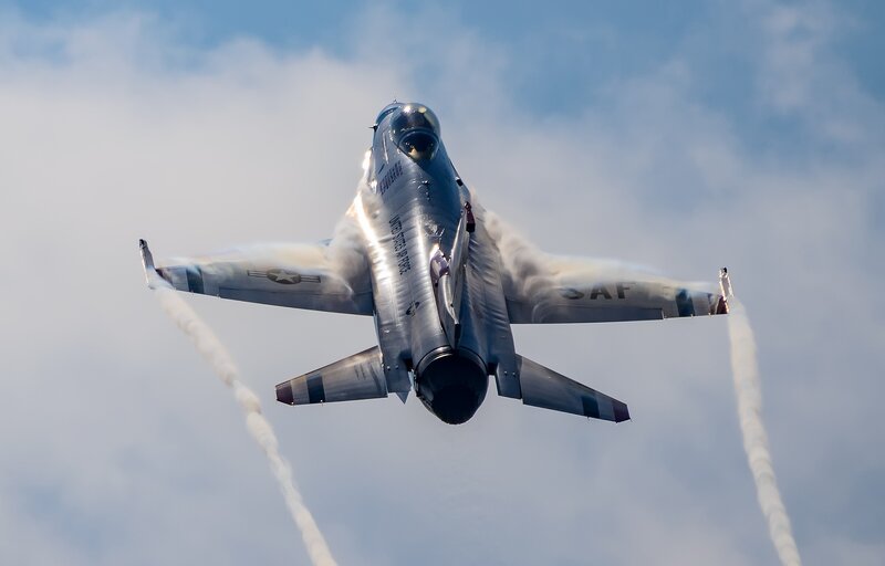 Silver Jet Performing Aerobatics