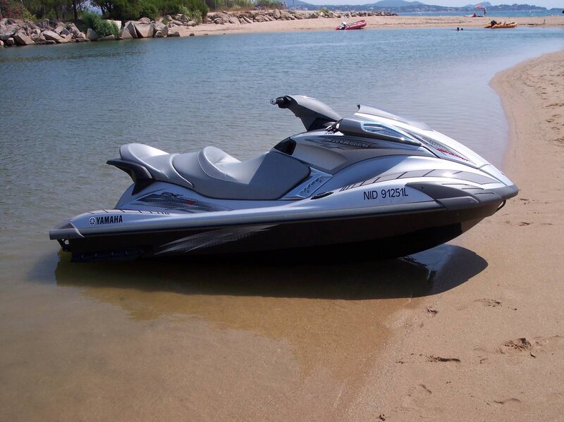 Silver Jet Ski on Beach