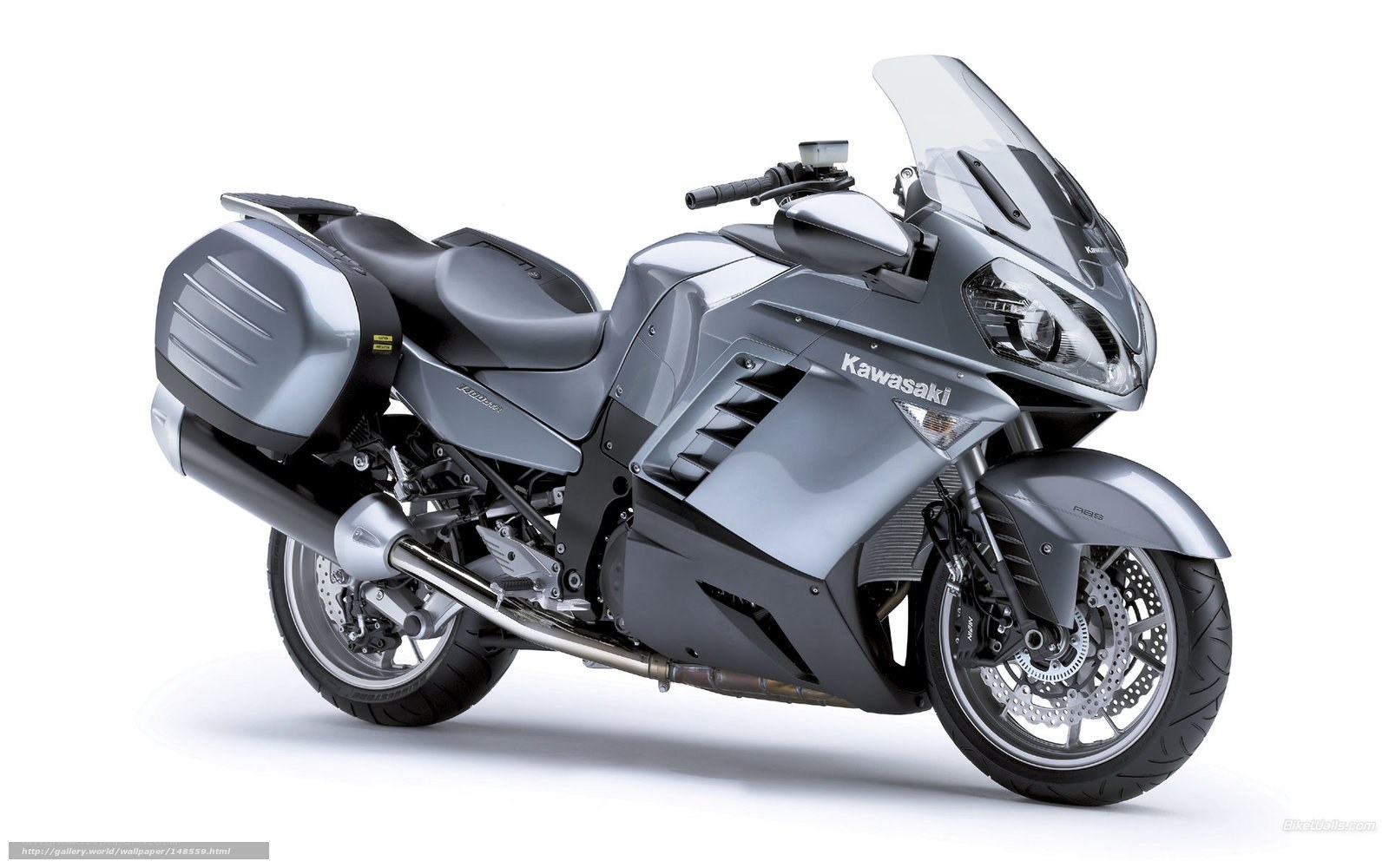 Silver Kawasaki motorcycle