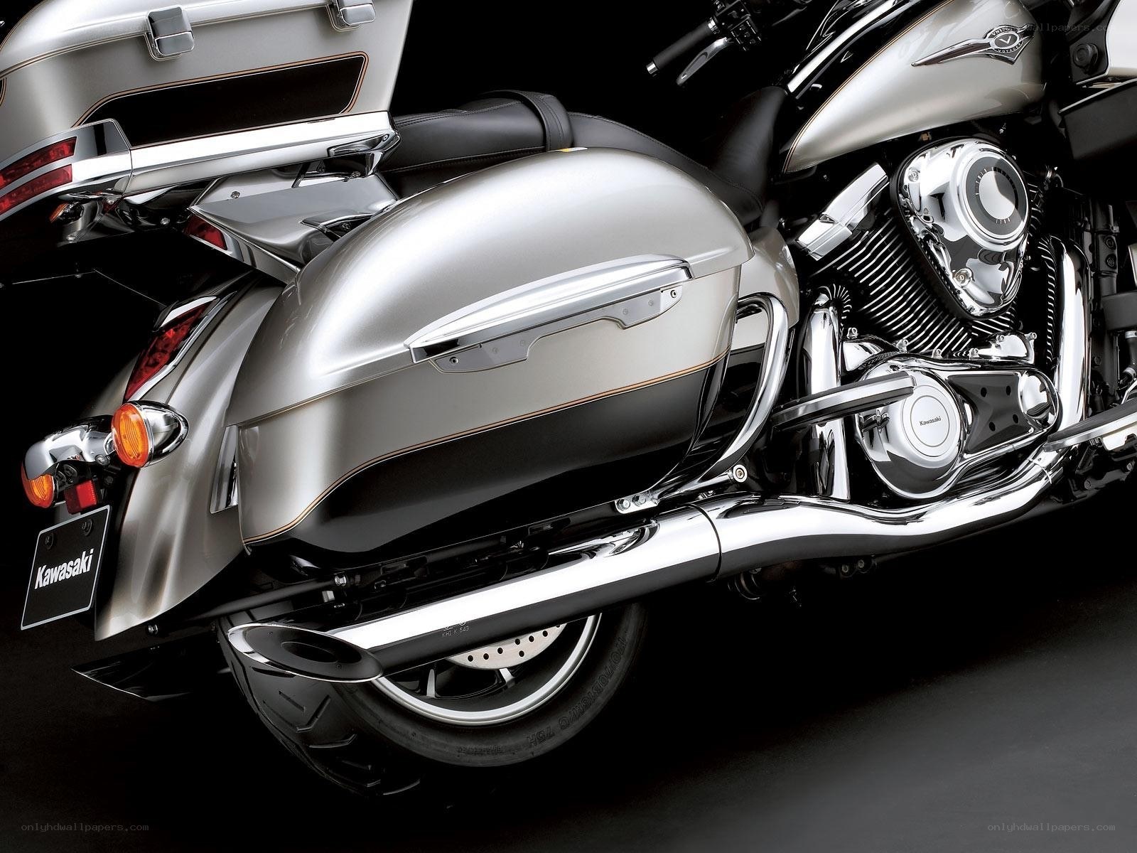 Silver Kawasaki motorcycle