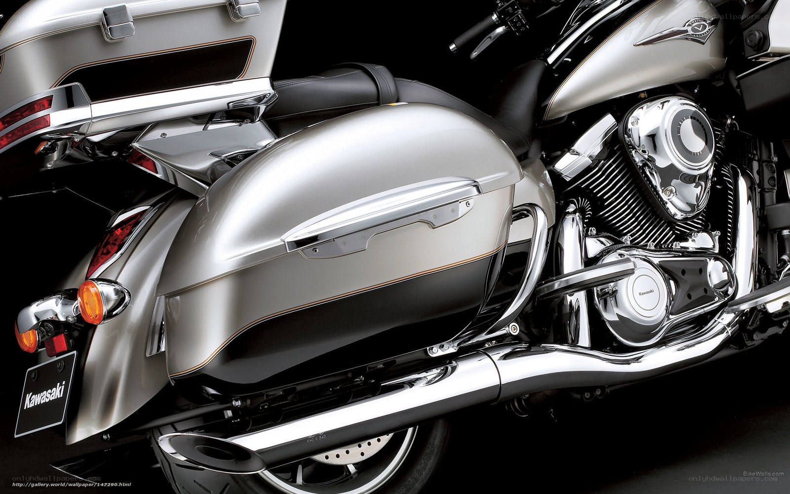 Silver Kawasaki motorcycle