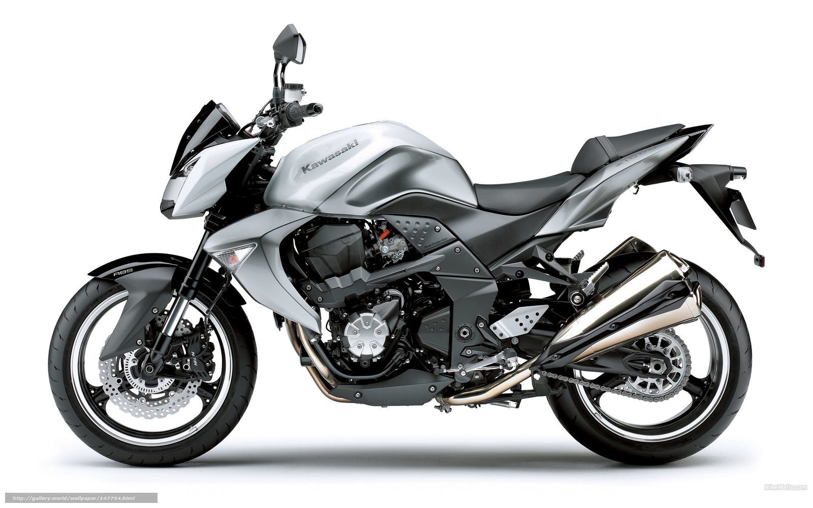 Silver Kawasaki motorcycle
