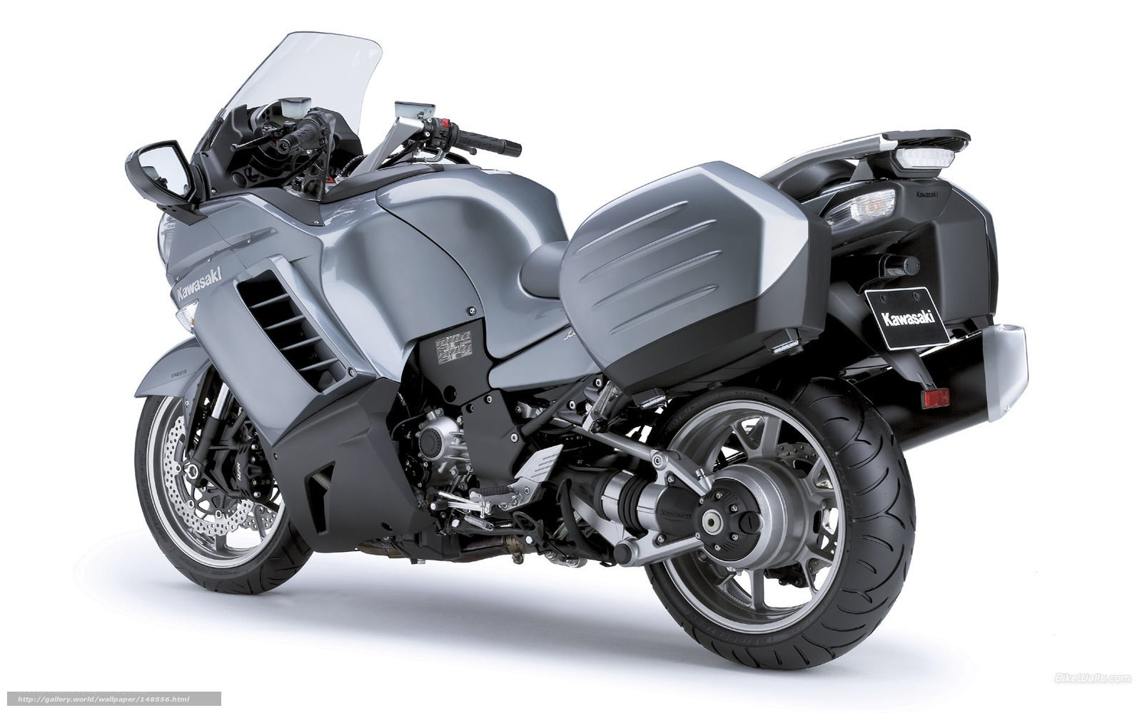 Silver Kawasaki motorcycle