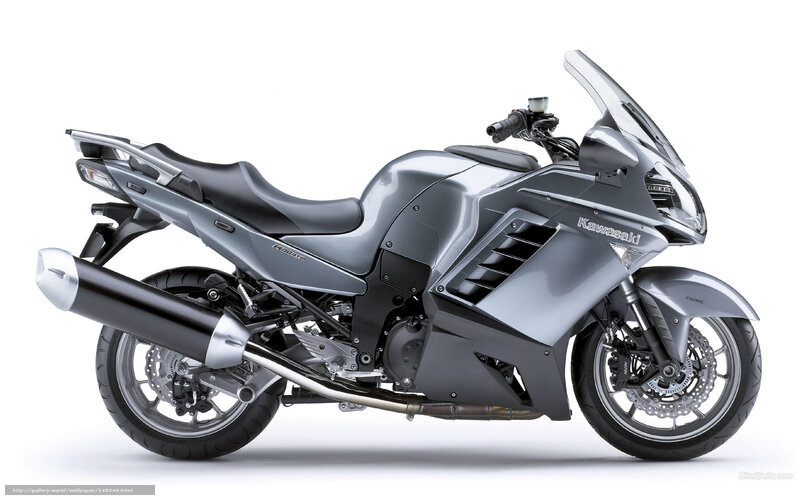 Silver Kawasaki Motorcycle — Gray