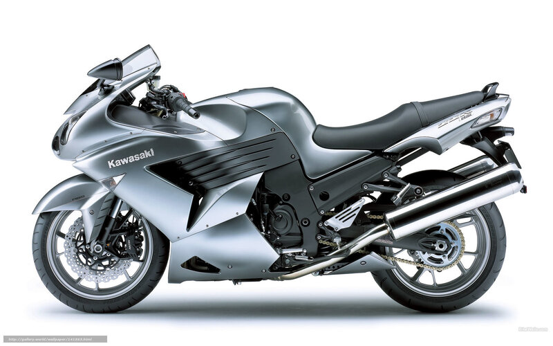 Silver Kawasaki Motorcycle — Neutral, Photograph