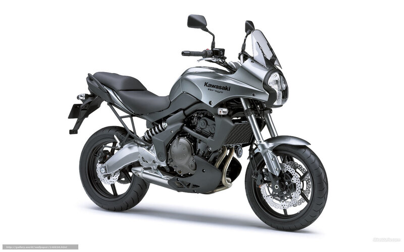 Silver Kawasaki Motorcycle — Neutral, Photograph, Windshield
