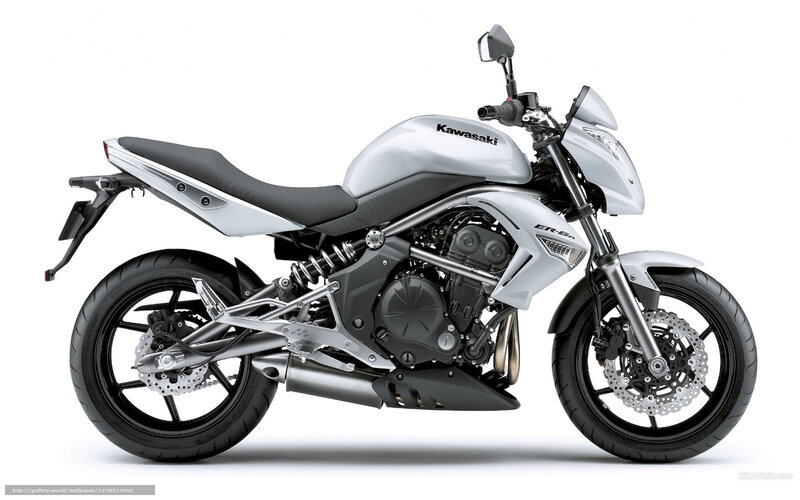Silver Kawasaki Motorcycle — White, Neutral, Photograph