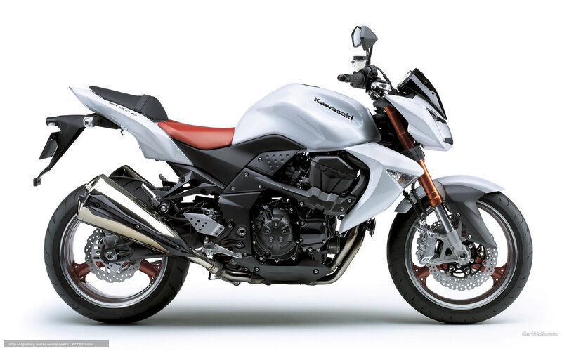 Silver Kawasaki Motorcycle — White