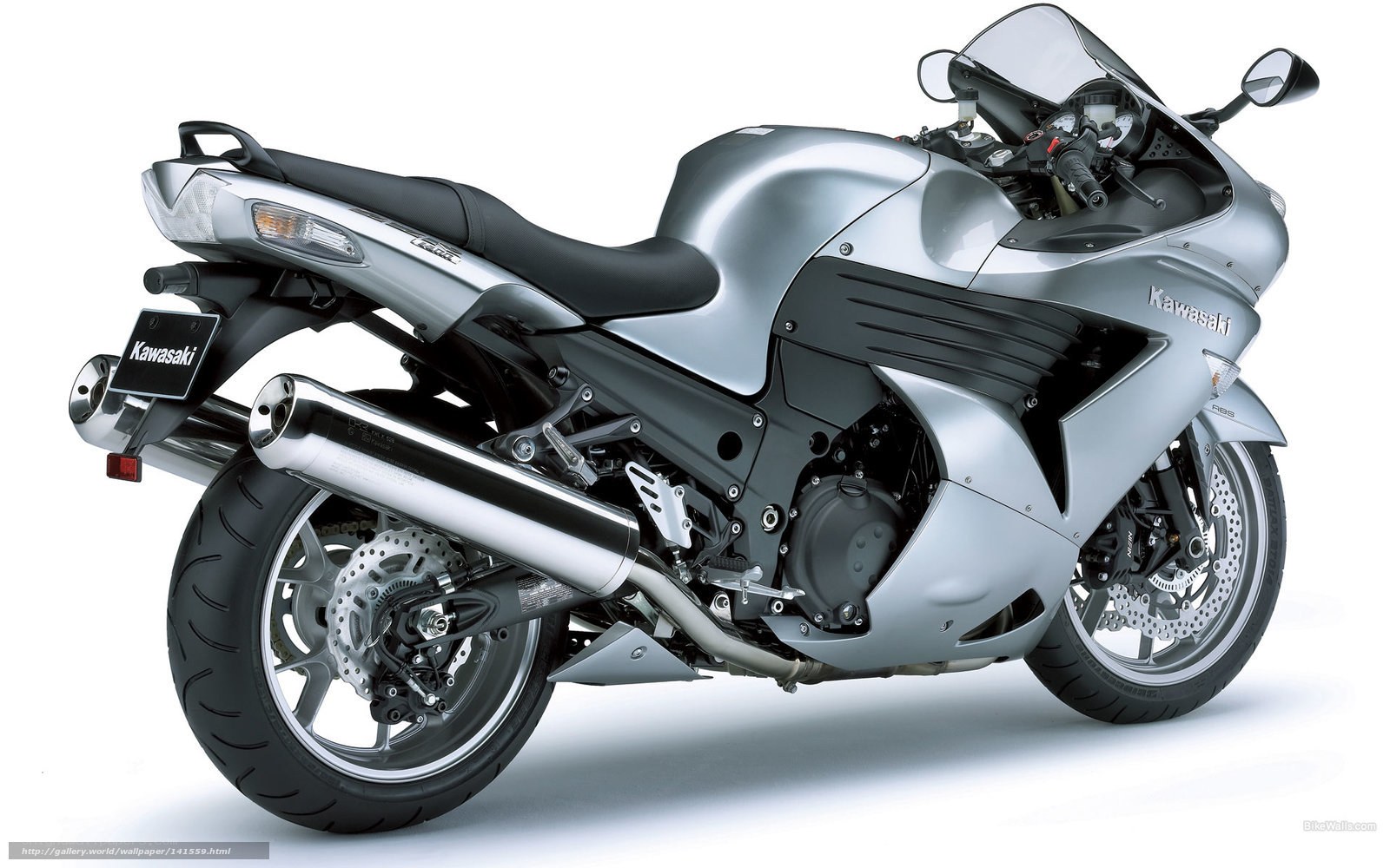 Silver Kawasaki motorcycle