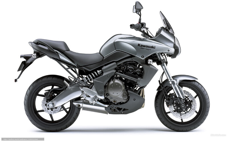 Silver Kawasaki Versys Motorcycle — Gray