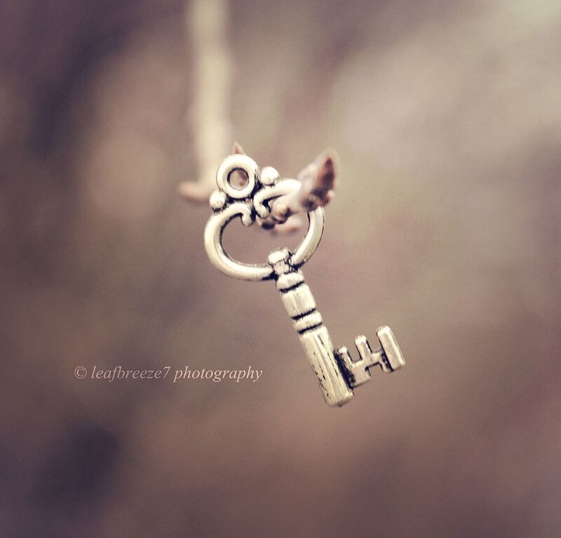Silver Key Charm