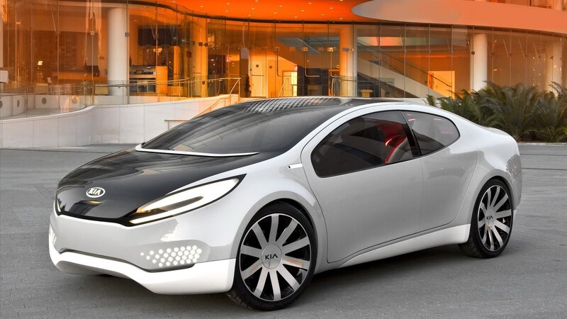 Silver Kia Concept Car — White