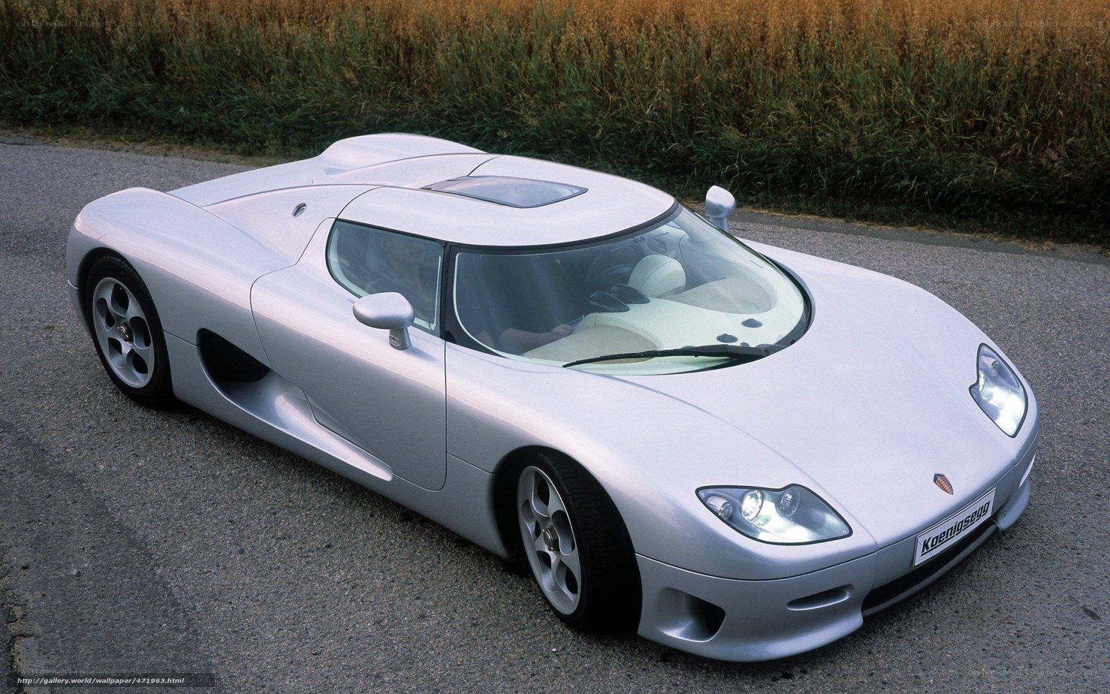 Silver Koenigsegg sports car