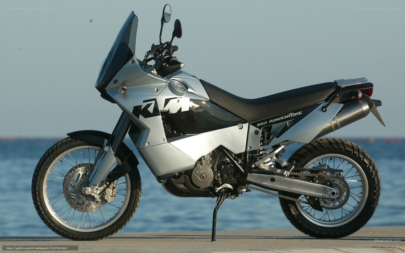 Silver KTM adventure motorcycle