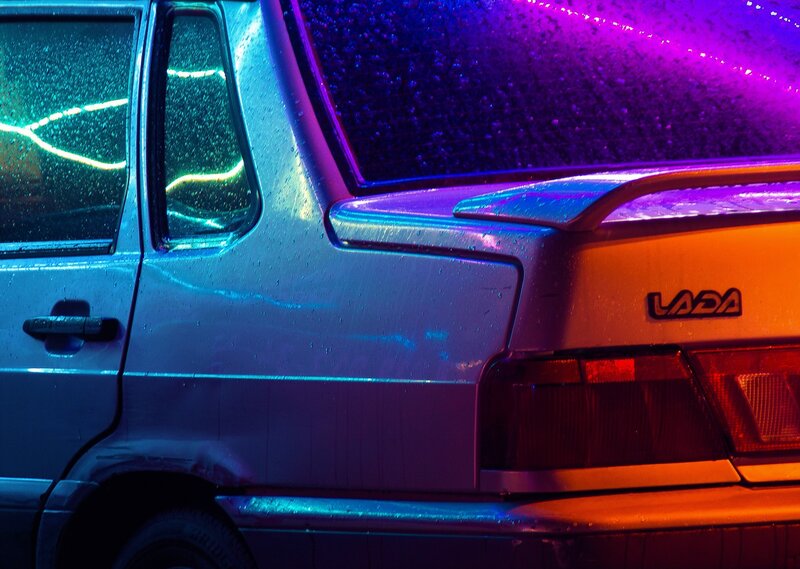 Silver Lada Car