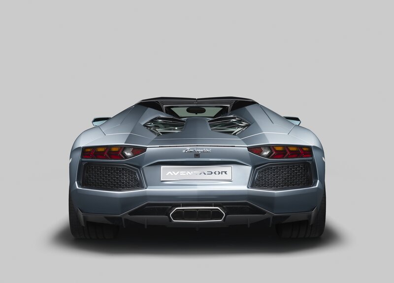 Silver Lamborghini Aventador — Gray, Neutral, Photograph, Car, Taillights