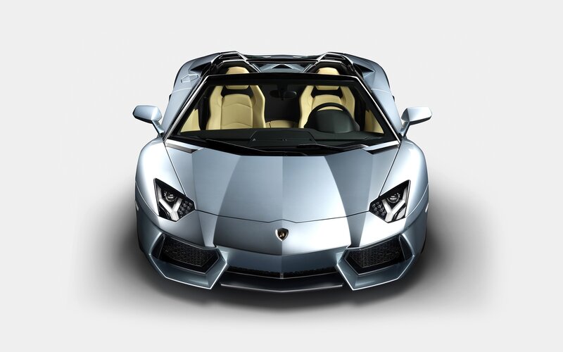 Silver Lamborghini Aventador — Neutral, Photograph, Car