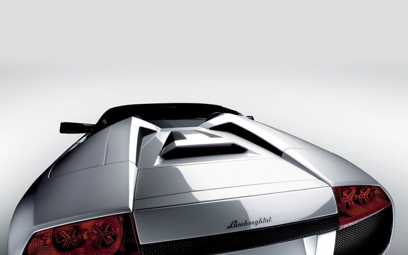 Silver Lamborghini Car — Dramatic, Photograph, Taillights, Vent, Black