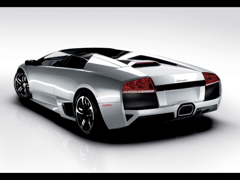 Silver Lamborghini convertible