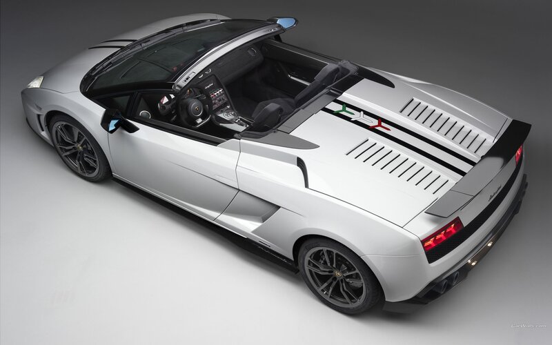 silver lamborghini convertible