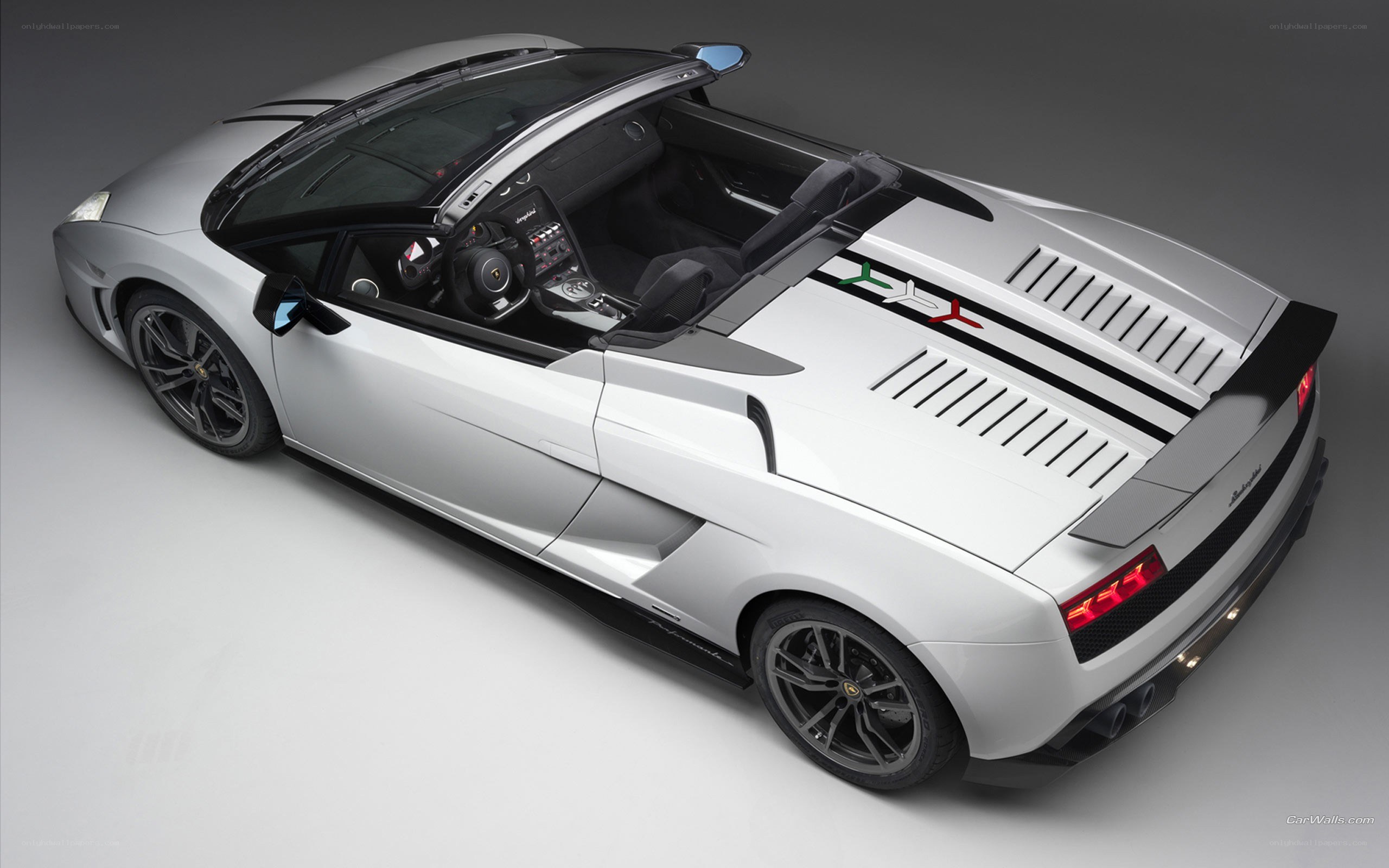 silver lamborghini convertible