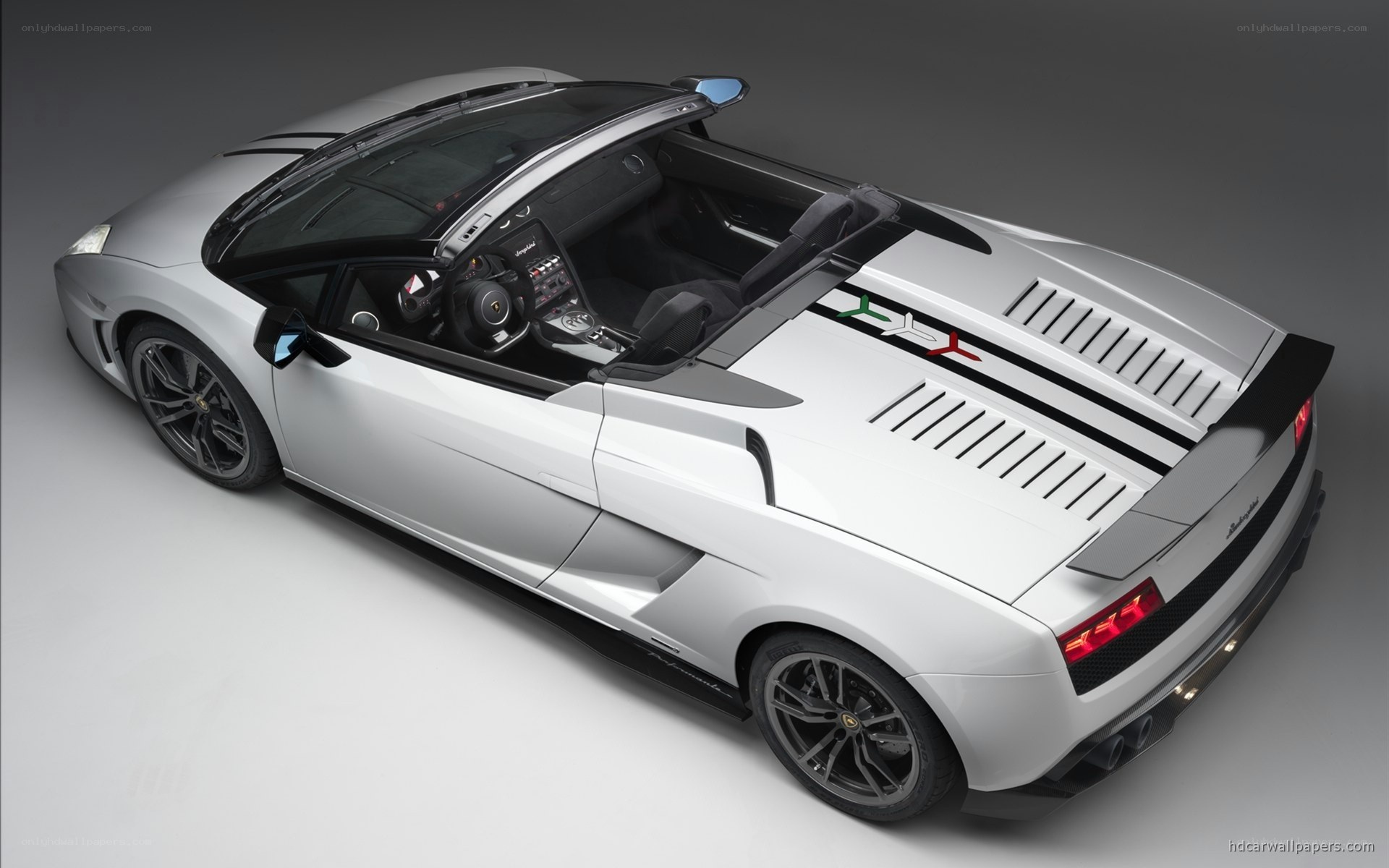 silver lamborghini convertible