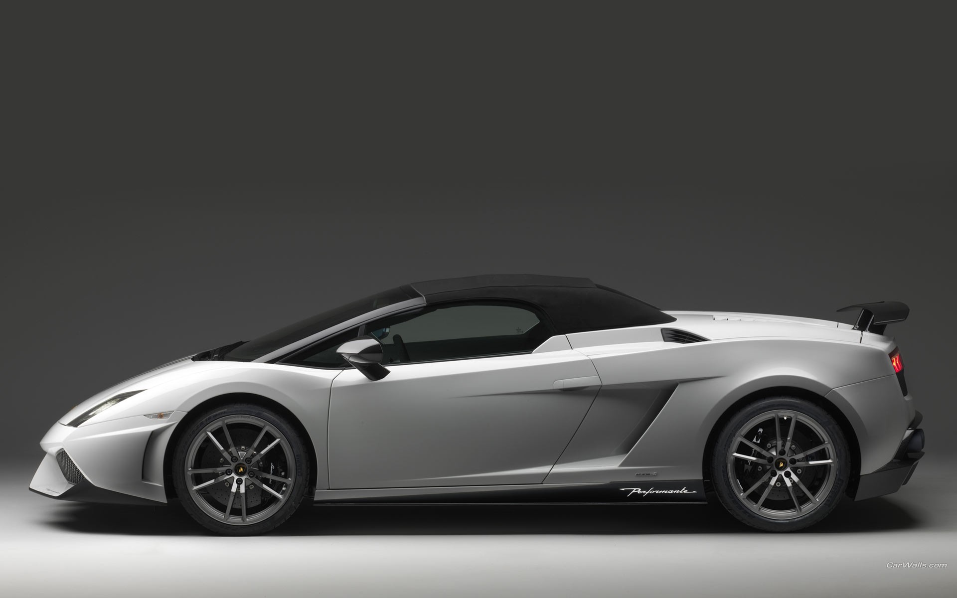 silver lamborghini convertible