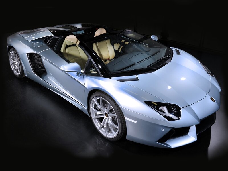 silver lamborghini convertible